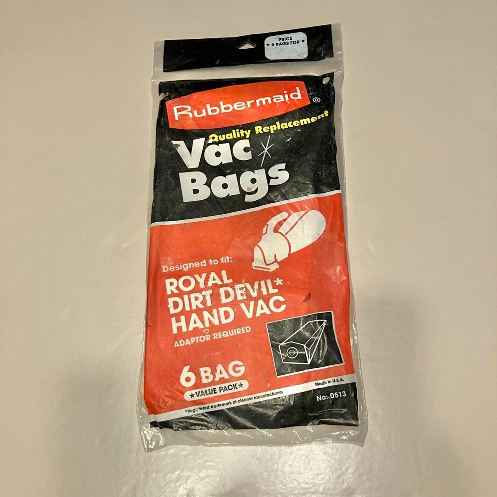 Rubbermaid Vacuum Bags For Royal Dirt Devil Hand Vac Type G 6 Bags w Bactrastat
